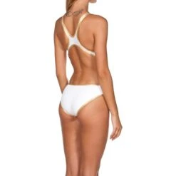 Costume Arena One Biglogo Bianco Dorato Donna -Arena ar 001198 103 006
