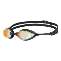 Occhialini Nuoto Arena Cobra Swipe Nero Con Lenti A Specchio Arancione