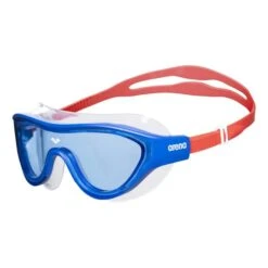 Occhialini Nuoto Arena The One Rosso Blu Con Lenti Trasparenti Blu Bambini