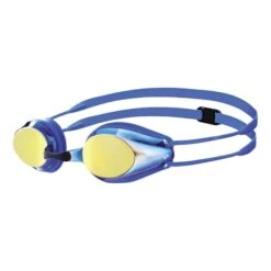 Occhiali Nuoto Arena Tracks Blu Giallo Con Lenti A Specchio Bambini